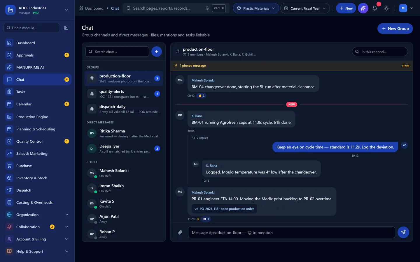 Group chat with channels