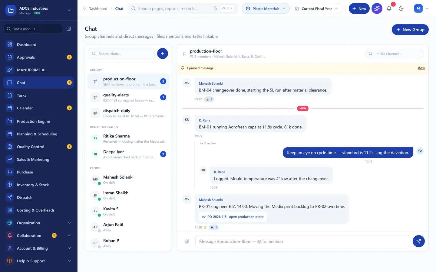 Group chat with channels